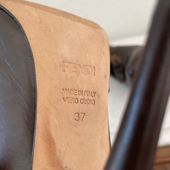 Fendi Zucca Canvas & Leather Envelope Booties – Size 37, Iconic Foldover Style - Picture 12 of 12